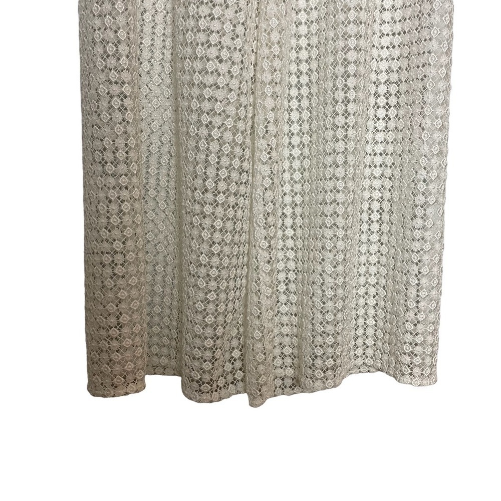 Cruise Style Cabana Beach White Lace Wide Leg w/Gold Waist Beach/ Swim Coverup - Picture 3 of 11
